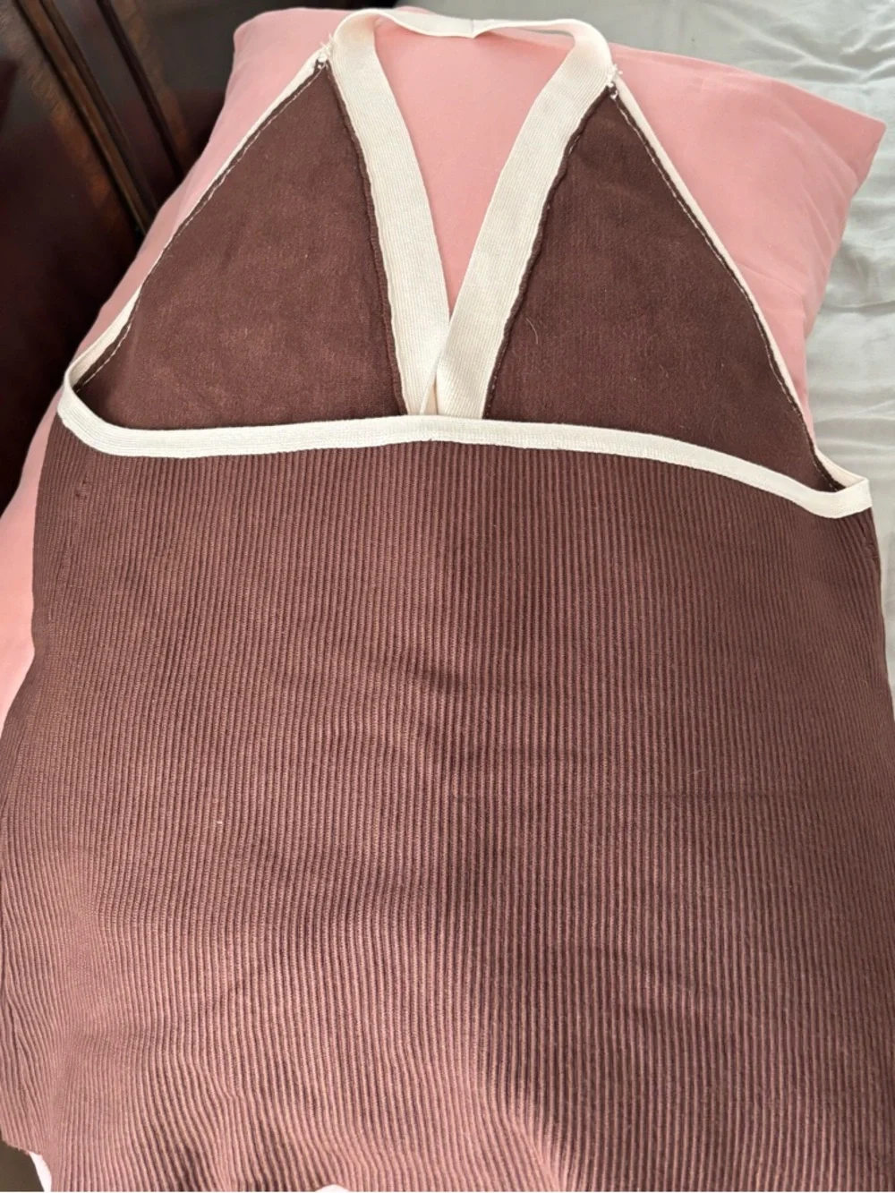 Abercrombie & Fitch Brown Halter Knit Top – Contrast Trim – Size XL - Picture 6 of 6